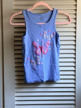 Falls Creek Girls' Lavender Butterfly Tank with Pink Accents